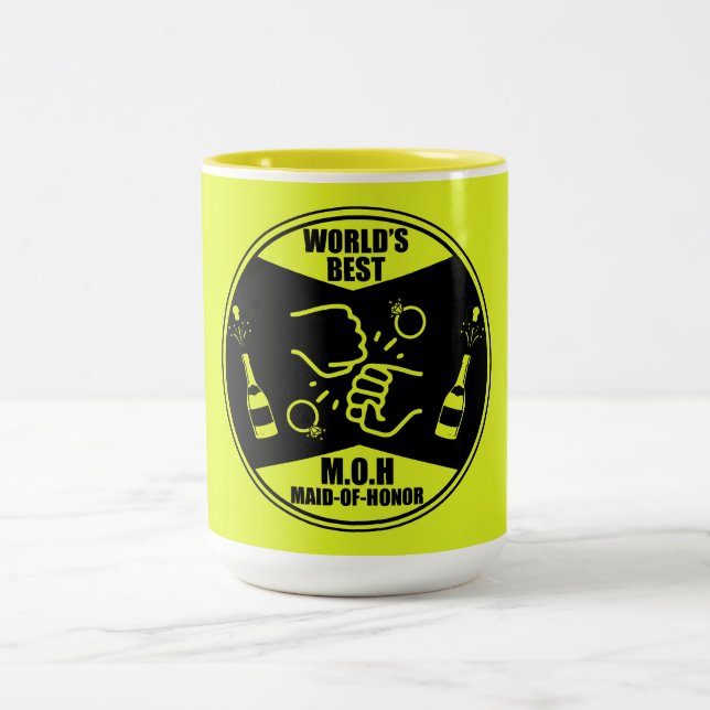 Caneca De Café Em Dois Tons Dama de Honra do Mundo (Centro)