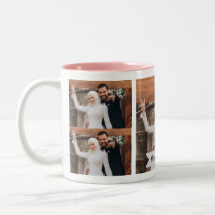 Caneca De Café Em Dois Tons Dama de honra em foto minimalista neutra