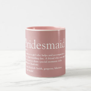 Caneca De Café Em Dois Tons Dama de honra Favor Personalizado Definição Rosa