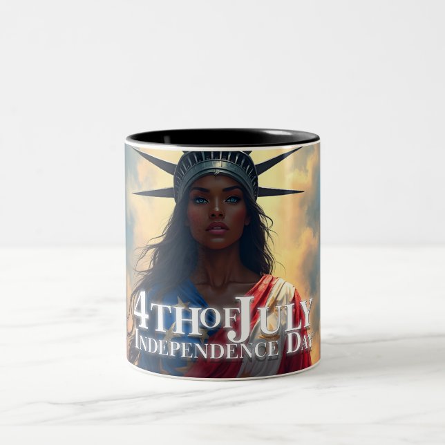 Caneca De Café Em Dois Tons Dama Liberdade Reimaginada – Uma Nova Face da Libe (Centro)