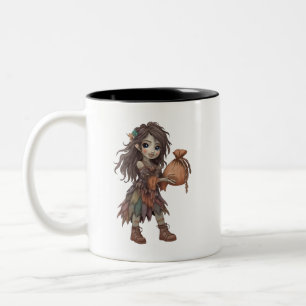 Caneca De Café Em Dois Tons Dama Zumbi do Halloween