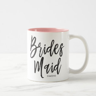 Caneca De Café Em Dois Tons Damas de honra Casamento Personalizado do Estilo