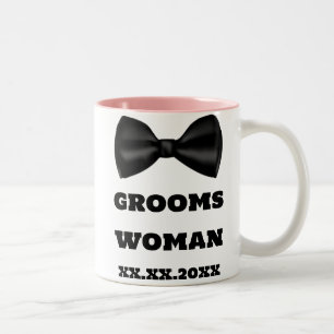 Caneca De Café Em Dois Tons Damas de Honra Nome da Noiva da Mulher da Noiva Ca