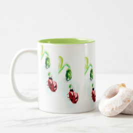 Caneca De Café Em Dois Tons Damascos Flores Norte-Americanas