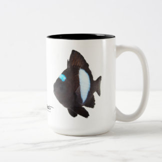 Caneca De Café Em Dois Tons Damselfish havaiano do dominó, albisella de