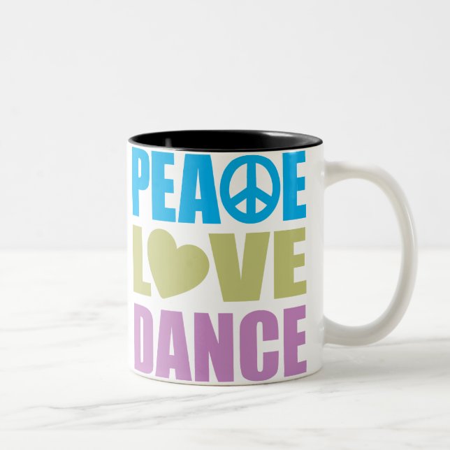 Caneca De Café Em Dois Tons Dança do amor da paz (Direita)