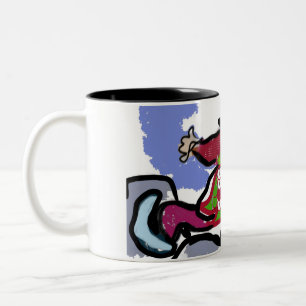 Caneca De Café Em Dois Tons dança do skate de gelo