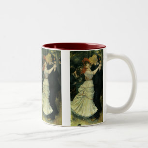 Caneca De Café Em Dois Tons Dança em Boudonal por Pierre Renoir, Vintage Art