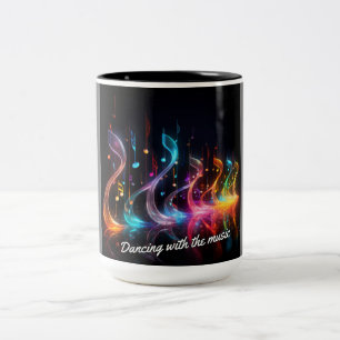 Caneca De Café Em Dois Tons Dançar com a música
