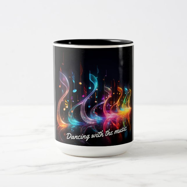 Caneca De Café Em Dois Tons Dançar com a música (Centro)