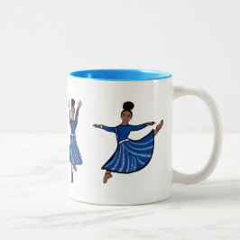 Caneca De Café Em Dois Tons Dançarina de Diamante Azul #1