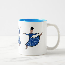 Caneca De Café Em Dois Tons Dançarina de Diamante Azul #2