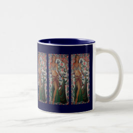 Caneca De Café Em Dois Tons Dançarina Turca De Belly Com Backgrou De Arte Trad