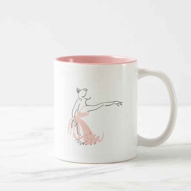 Caneca De Café Em Dois Tons Dançarino de balé da bailarina (Direita)
