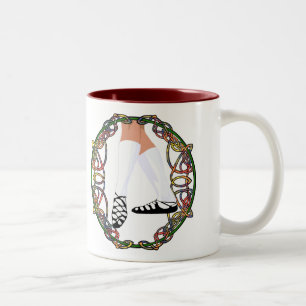 Caneca De Café Em Dois Tons Dançarino de Sapato Macio - Entrelaçamento Celta