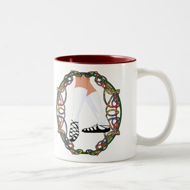 Caneca De Café Em Dois Tons Dançarino de Sapato Macio - Entrelaçamento Celta (Direita)