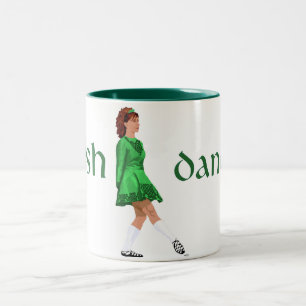 Caneca De Café Em Dois Tons Dançarino de Step Irlandês - Sapato Macio - Verde
