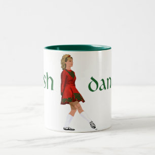 Caneca De Café Em Dois Tons Dançarino de Step Irlandês - Sapato Macio - Vermel