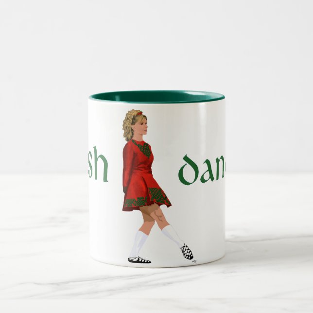 Caneca De Café Em Dois Tons Dançarino de Step Irlandês - Sapato Macio - Vermel (Centro)