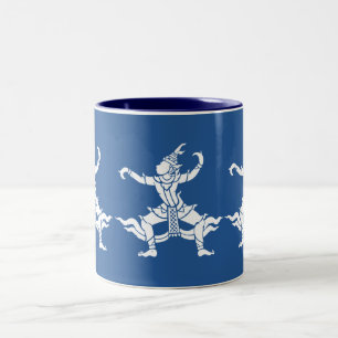 Caneca De Café Em Dois Tons Dançarino Tailandês ⚠ Sinal da Tailândia ⚠