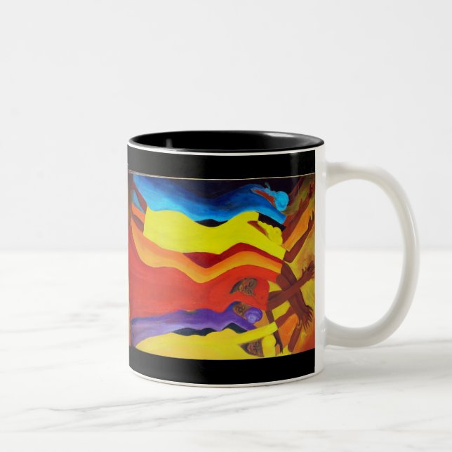 Caneca De Café Em Dois Tons dançarinos africanos (Direita)