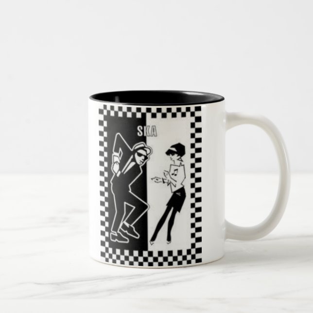 Caneca De Café Em Dois Tons dançarinos do ska, dançarinos do ska (Direita)