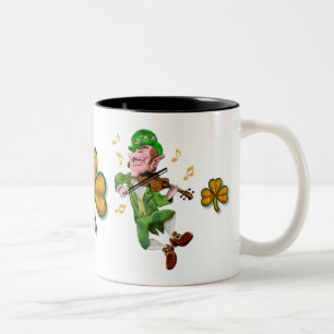Caneca De Café Em Dois Tons Dancing Leprechauun