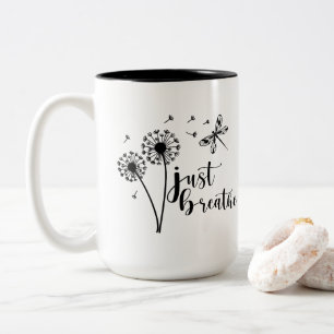 Caneca De Café Em Dois Tons Dandelion Dragonfly Respira