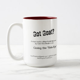 Caneca De Café Em Dois Tons Dando o Olho Lado - cabras engraçadas com cada xíc