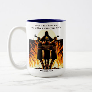 Caneca De Café Em Dois Tons Daniel 3:18 Multicore Clássico 11oz