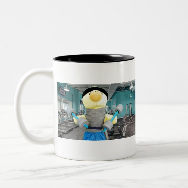 Caneca De Café Em Dois Tons Danny Duck no ginásio (Esquerda)