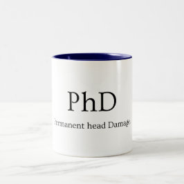 Caneca De Café Em Dois Tons Danos na cabeça permanentes ao longo da vida dos a