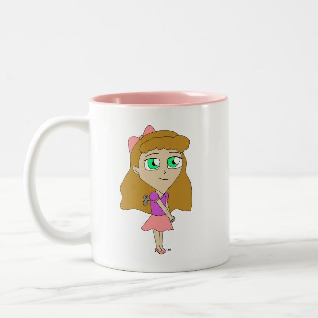 Caneca De Café Em Dois Tons dar corda no chibi (Esquerda)