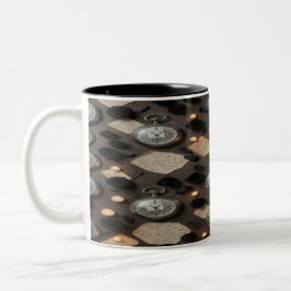 Caneca De Café Em Dois Tons Dark Academia Pocket Watch Mug