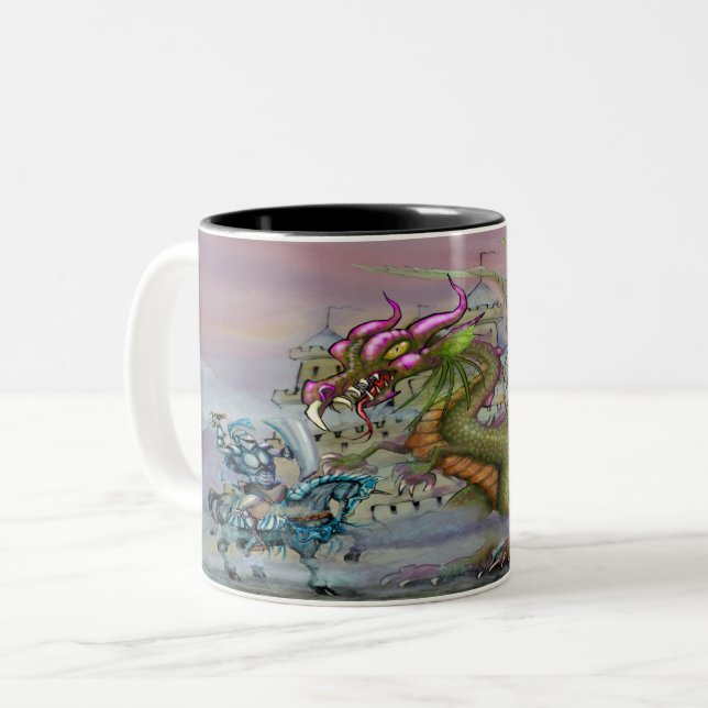 Caneca De Café Em Dois Tons Dark Fantasy Art, Café De Dois Toneladas (Frente Esquerda)