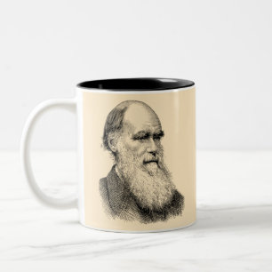 Caneca De Café Em Dois Tons Darwin Retrait Evolution/ Charles Darwin