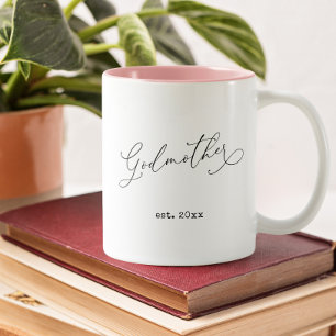 Caneca De Café Em Dois Tons Data de Estabelecimento da Madrinha