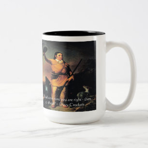Caneca De Café Em Dois Tons Davy Crocket "Avançar" Citação Sabedoria
