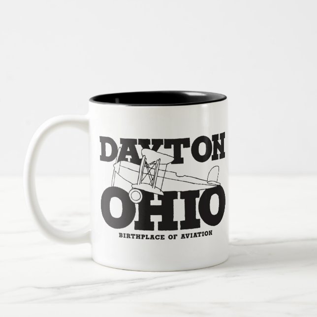 Caneca De Café Em Dois Tons Dayton Ohio Art Birthplace of Aviation Viagem Art (Esquerda)