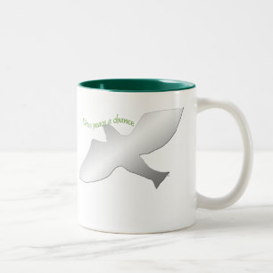Caneca De Café Em Dois Tons Dê a paz uma possibilidade