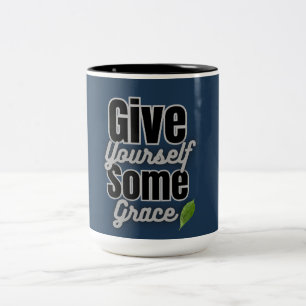 Caneca De Café Em Dois Tons Dê a Si Mesma Graça – Presente de Autocompaixão pa