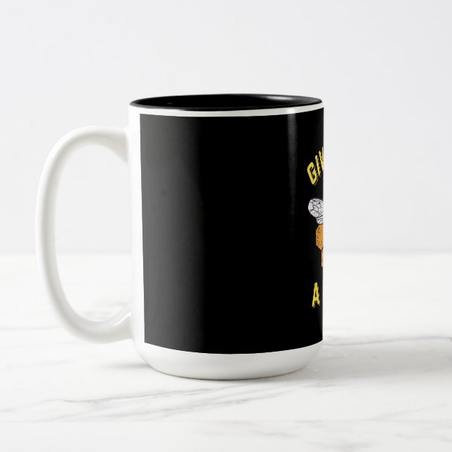 Caneca De Café Em Dois Tons Dê às abelhas uma chance (Esquerda)