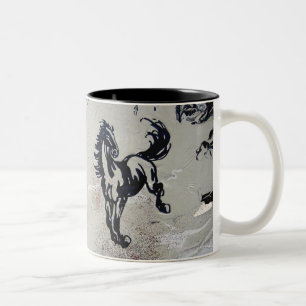 Caneca De Café Em Dois Tons De "cavalos vôo "