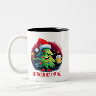 Caneca De Café Em Dois Tons De Crăciun, eu me torno uma árvore