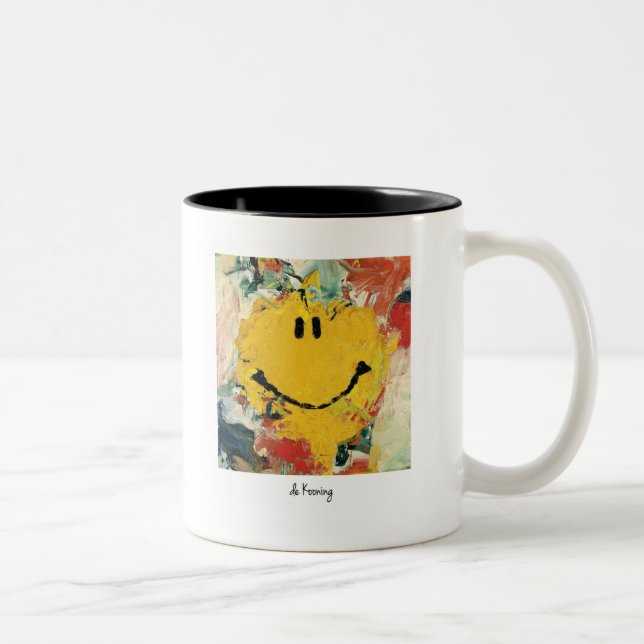 Caneca De Café Em Dois Tons de kooning feliz face mug (Direita)