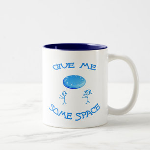 Caneca De Café Em Dois Tons Dê-Me Algum Frisbee De Espaço