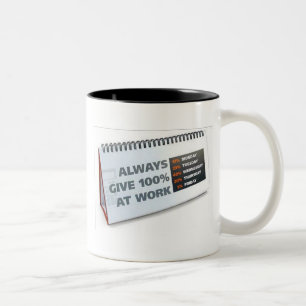 Caneca De Café Em Dois Tons Dê sempre 100% no trabalho