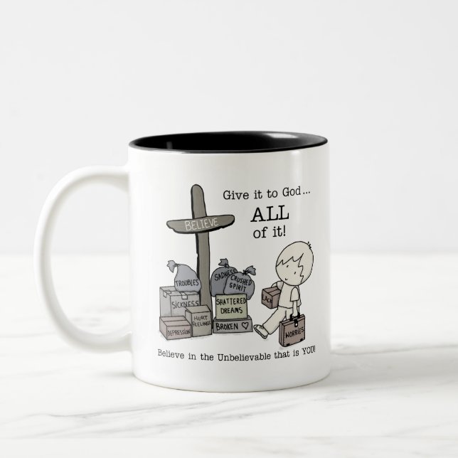 Caneca De Café Em Dois Tons Dê TUDO a Deus (Esquerda)
