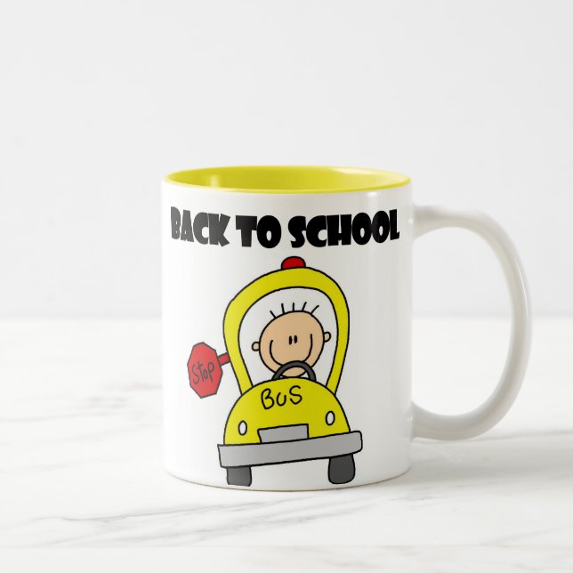 Caneca De Café Em Dois Tons De Volta à Escola (Direita)