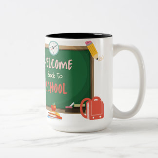 Caneca De Café Em Dois Tons De volta à escola Mug